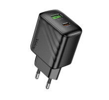 Мережевий зарядний пристрій HOCO CS25A Rico PD20W+QC3.0 charger Black (6942007639781)