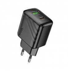 Мережевий зарядний пристрій HOCO CS25A Rico PD20W+QC3.0 charger Black (6942007639781)