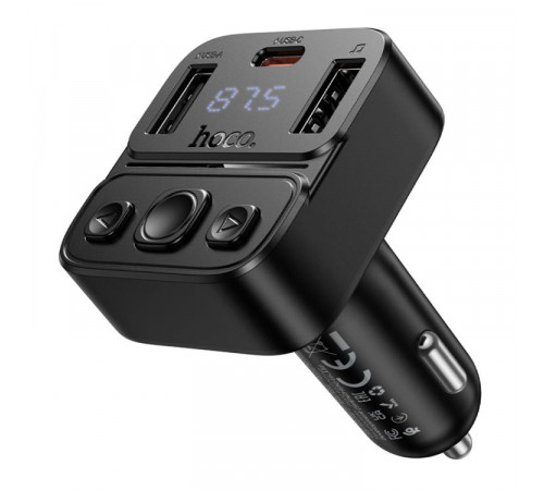 АЗП з FM-модулятором HOCO E87 Delta 35W(1A1C) car BT FM transmitter (6942007658980)