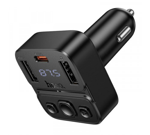 АЗП з FM-модулятором HOCO E87 Delta 35W(1A1C) car BT FM transmitter (6942007658980)