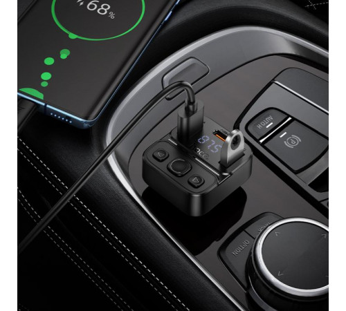 АЗП з FM-модулятором HOCO E87 Delta 35W(1A1C) car BT FM transmitter (6942007658980)