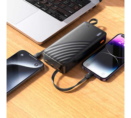 Зовнішній акумулятор HOCO J146A Night tide power bank with 4 cables(20000mAh) (6942007645911)