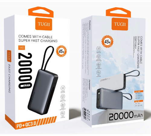 Зовнішній акумулятор WUW TUGII-Y45 （PD45W) 20000mAh Black (Y45)