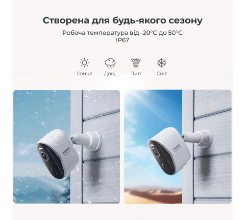 IP-камера відеоспостереження Baseus Security N1 Plus Outdoor Camera 2K 2-Cam Kit White EU (S0TY002131)