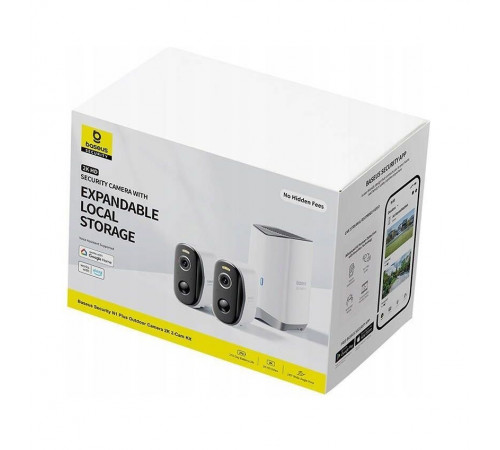IP-камера відеоспостереження Baseus Security N1 Plus Outdoor Camera 2K 2-Cam Kit White EU (S0TY002131)