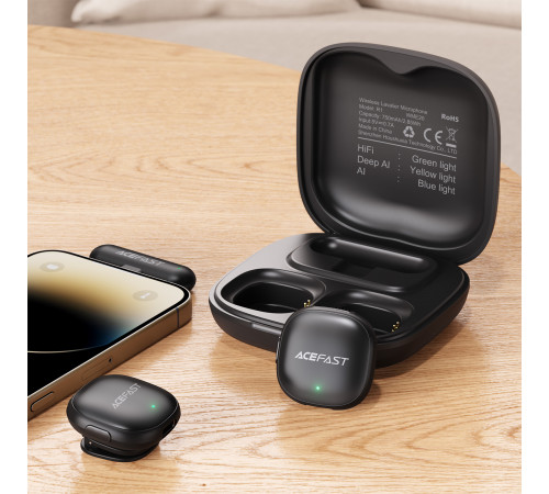 Бездротова мікрофонна система ACEFAST R1 dual-mic (Type-C) Black (6974316284895)