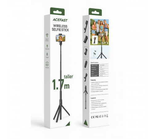 Штатив ACEFAST E31 selfie stick with automatic tripod Black (6974316284888)