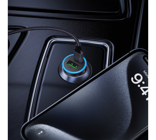 Автомобільний зарядний пристрій ACEFAST B15 65W (USB-A+USB-C) dual port metal car charger (6974316284963)