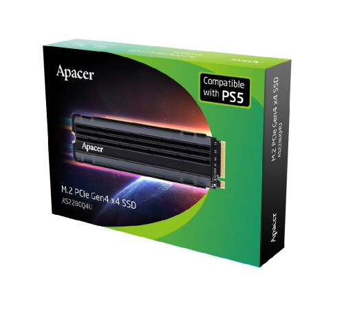 Накопичувач SSD M.2 Apacer AS2280Q4U5 (For PS5) 1TB 2280 PCIe 4.0x4 NVMe 3D Nand Read/Write: 7300/6000 MB/sec (AP1TBAS2280Q4U5-1)