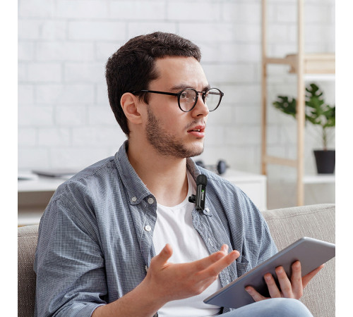 Бездротова мікрофонна система HOCO L20 Fair (Type-C) Black (6942007655491)