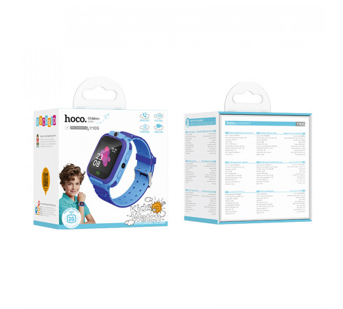 Дитячий смарт-годинник HOCO Y105 36mm. 400 mAh children phone watch Blue (6942007658645)