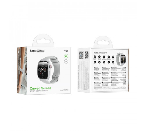 Смарт-годинник HOCO Y33 51mm. 200 mAh. Smart sports watch (call version) Silver (6942007660822)