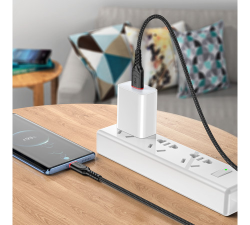 Кабель Hoco X59 Victory charging data cable Type-C(L=2M) Black (6931474794116)