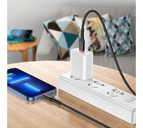 Кабель Hoco X59 Victory PD charging data cable iP(L=1M) Black (6931474793997)