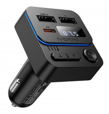 АЗП з FM-модулятором BOROFONE BC60 Hero 35W(1A1C) car BT FM transmitter Black (6941991121388)