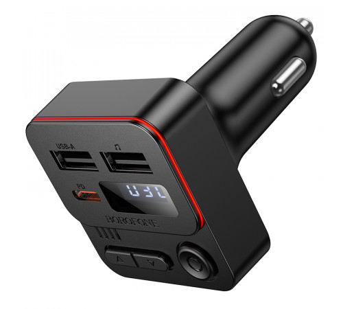 АЗП з FM-модулятором BOROFONE BC60 Hero 35W(1A1C) car BT FM transmitter Black (6941991121388)