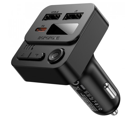 АЗП з FM-модулятором BOROFONE BC60 Hero 35W(1A1C) car BT FM transmitter Black (6941991121388)