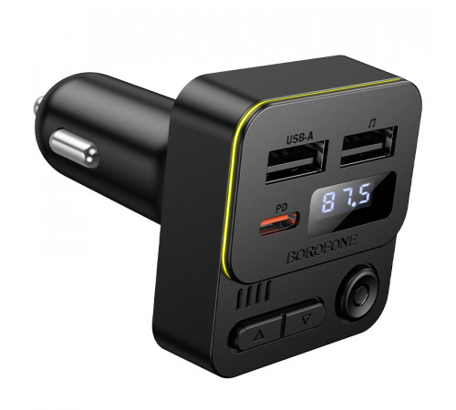 АЗП з FM-модулятором BOROFONE BC60 Hero 35W(1A1C) car BT FM transmitter Black (6941991121388)