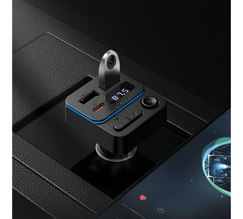 АЗП з FM-модулятором BOROFONE BC60 Hero 35W(1A1C) car BT FM transmitter Black (6941991121388)