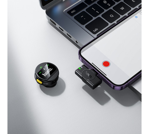 Бездротова мікрофонна система HOCO L21 Charm magnetic (Lightning) Black (6942007663137)