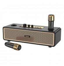 Портативна колонка HOCO BS63 Graceful wireless dual-mic BT speaker, 10W*2, Black (6942007634458)