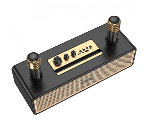 Портативна колонка HOCO BS63 Graceful wireless dual-mic BT speaker, 10W*2, Black (6942007634458)