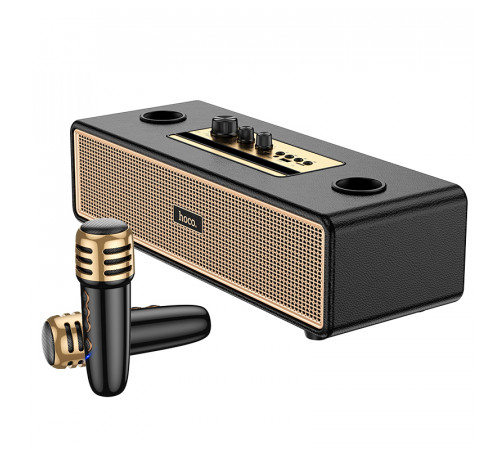 Портативна колонка HOCO BS63 Graceful wireless dual-mic BT speaker, 10W*2, Black (6942007634458)