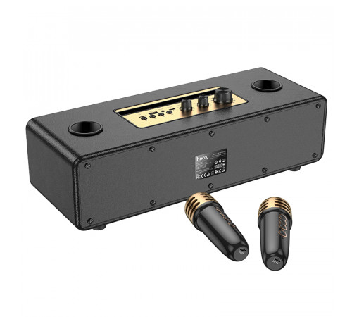 Портативна колонка HOCO BS63 Graceful wireless dual-mic BT speaker, 10W*2, Black (6942007634458)
