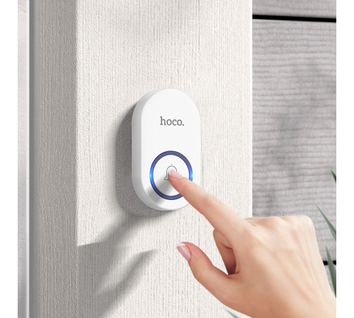 Дзвінок HOCO HI25 210 mAh wireless doorbell (EU) White (6942007662307)