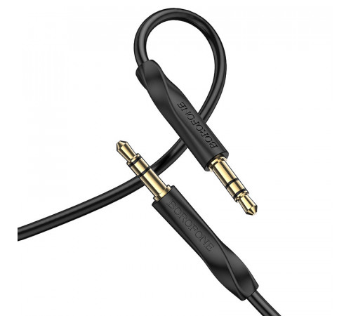 Аудіокабель BOROFONE BL16 3.5mm male to 3.5mm male, PVC, 1m, Black (6974443389166)