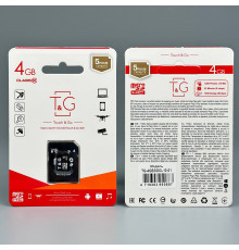 Карта пам'яті T&G 4Gb 10 Class (з адаптером SD)