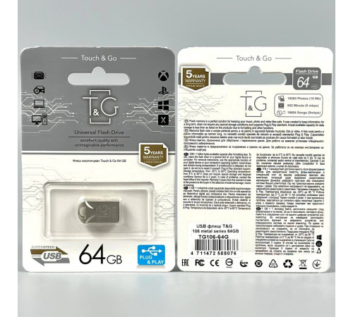 USB флеш T&G 64Gb Metal 106 USB2.0