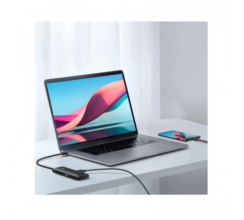 USB-хаб Baseus Lite Series 4-Port USB-A HUB Adapter (USB-A to USB 3.0*4) 25cm Black (WKQX030001)