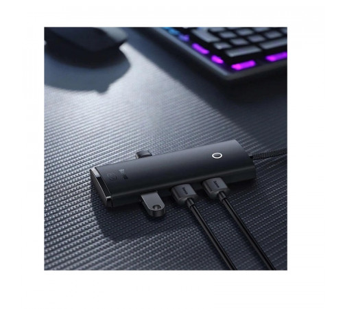 USB-хаб Baseus Lite Series 4-Port USB-A HUB Adapter (USB-A to USB 3.0*4) 25cm Black (WKQX030001)