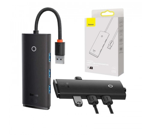 USB-хаб Baseus Lite Series 4-Port USB-A HUB Adapter (USB-A to USB 3.0*4) 25cm Black (WKQX030001)