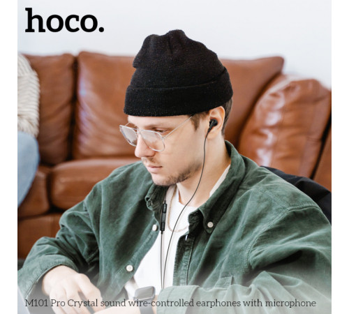 Навушники дротові HOCO M101 Pro Crystal (3.5mm) Black (6931474782373)