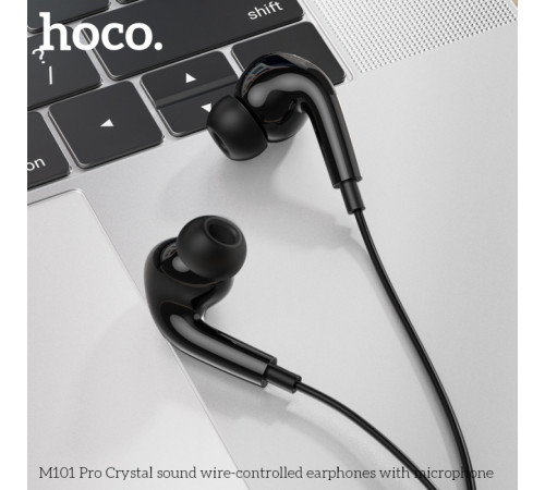 Навушники дротові HOCO M101 Pro Crystal (3.5mm) Black (6931474782373)