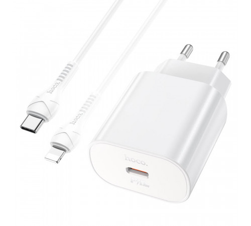 Мережевий зарядний пристрій Hoco N22 Jetta PD25W Type-C to Lightning