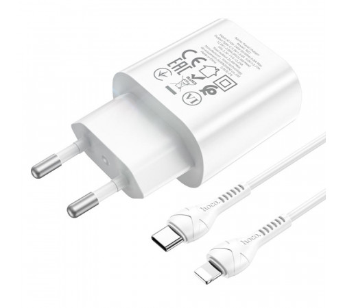 Мережевий зарядний пристрій Hoco N22 Jetta PD25W Type-C to Lightning