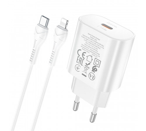 Мережевий зарядний пристрій Hoco N22 Jetta PD25W Type-C to Lightning
