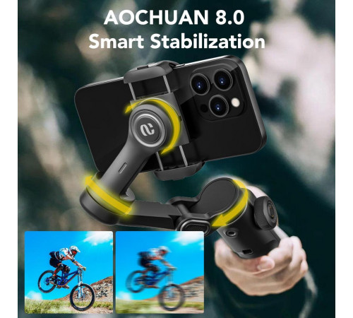 Триосьовий стабілізатор AOCHUAN Professional Gimbal Stabilizer for Smartphone Smart X2 Чорний (SmartX2)