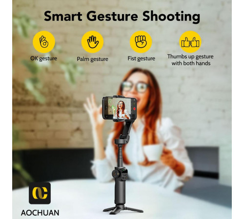 Триосьовий стабілізатор AOCHUAN Professional Gimbal Stabilizer for Smartphone Smart X2 Чорний (SmartX2)