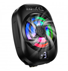 Кулер для мобільного HOCO GM76 Blue diamond mobile phone cooler Black (6942007656764)