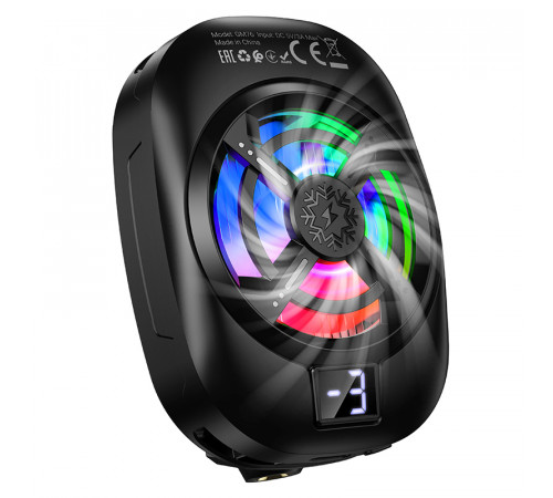 Кулер для мобільного HOCO GM76 Blue diamond mobile phone cooler Black (6942007656764)