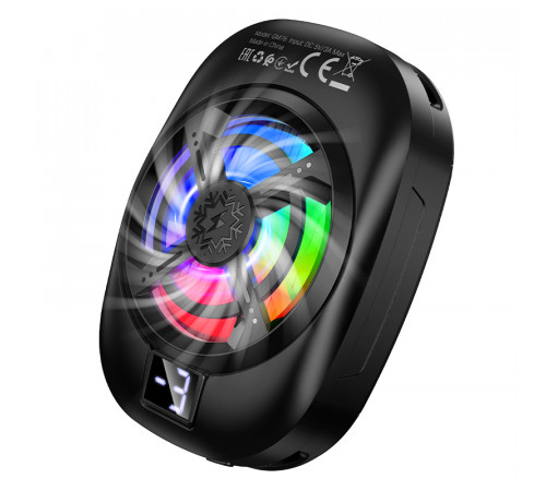 Кулер для мобільного HOCO GM76 Blue diamond mobile phone cooler Black (6942007656764)