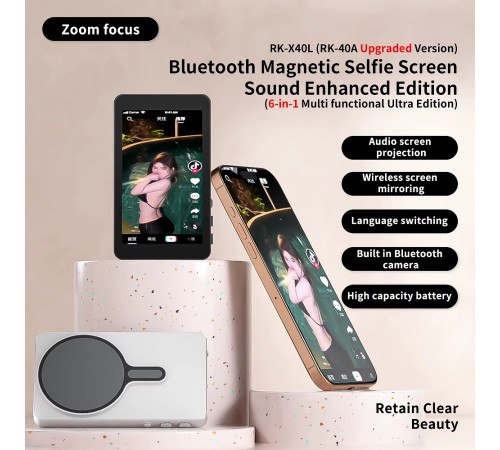 Додатковий екран Magnetic selfie screen RK-X40L камери смартфона Black (RK-X40L-B)