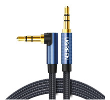 Аудіокабель UGREEN AV112, 3.5mm Male to 3.5mm Male, nylon braid, 2m, Blue (UGR-60181)