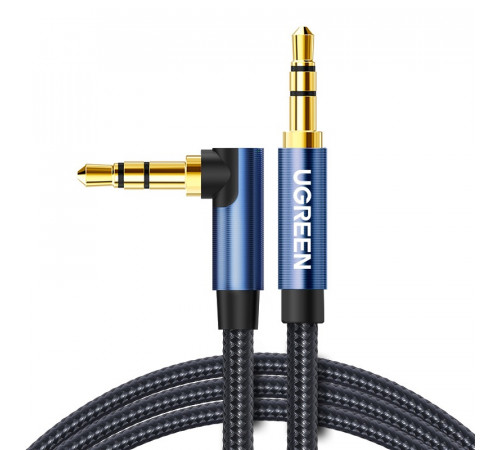 Аудіокабель UGREEN AV112, 3.5mm Male to 3.5mm Male, nylon braid, 2m, Blue (UGR-60181)