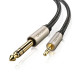 Аудіокабель UGREEN AV127 3.5mm Male to 6.35mm Male, TRS Stereo Audio Cable, nylon braid, 5m Gray (UGR-10630)