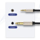 Аудіокабель UGREEN AV127 3.5mm Male to 6.35mm Male, TRS Stereo Audio Cable, nylon braid, 5m Gray (UGR-10630)